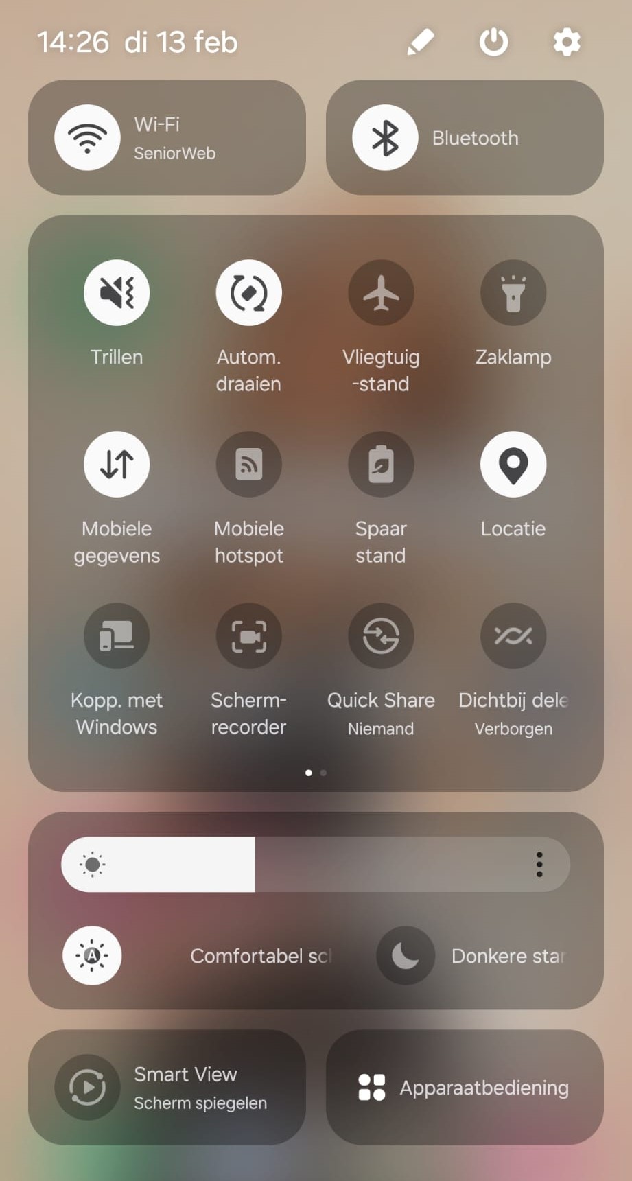 Voorbeeld snelmenu
